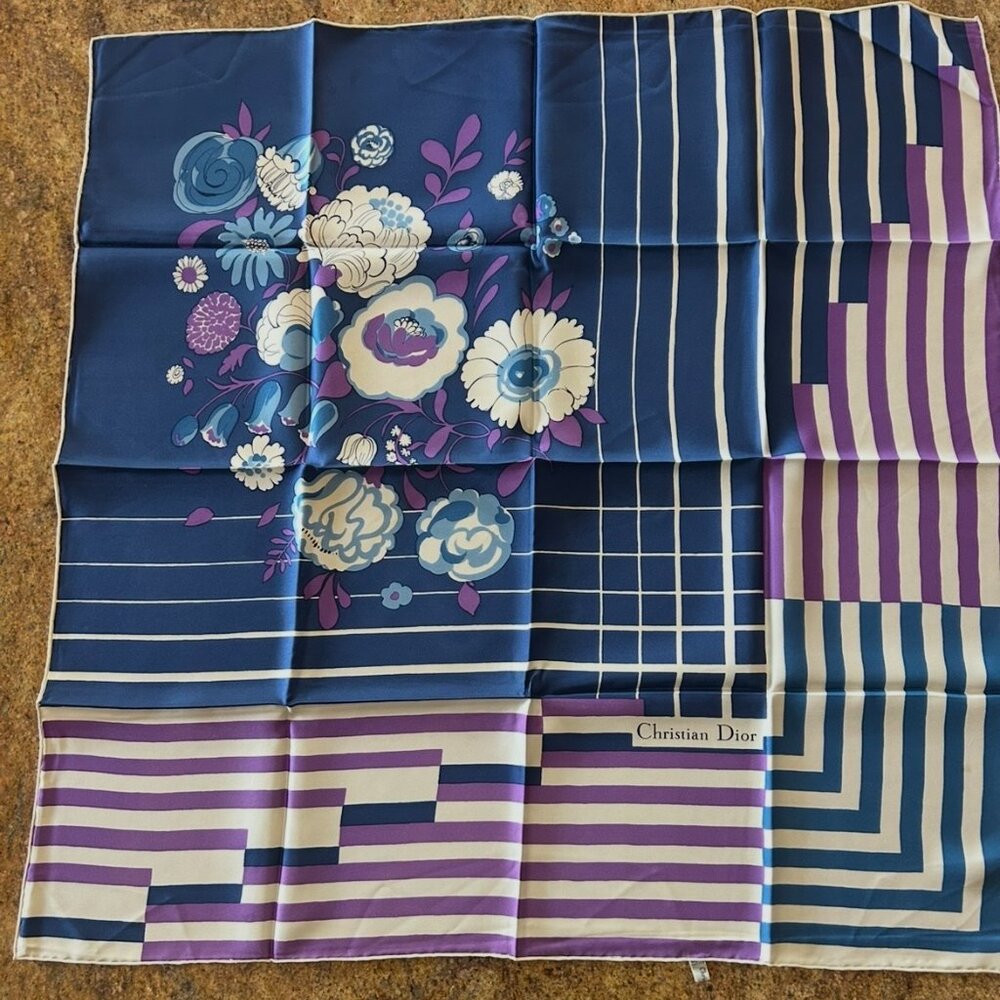 Two New Vintage Christian Dior Silk Scarves with Packaging Hand Rolled Edges - Picture 2 of 16